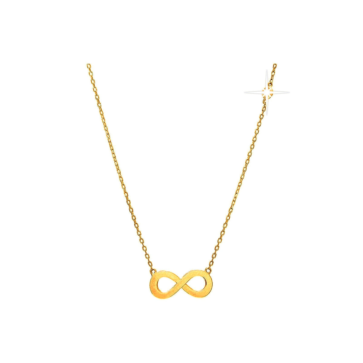 11.9x5.5mm Collar Oro 14k Infinito con Diamantes Naturales