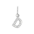 12mm Dije Oro Blanco 14k Inicial Pavé con Diamantes Naturales