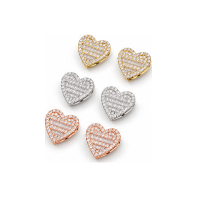 Aretes Corazón Baguette Tornillo Moissanite S925