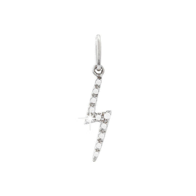 3x18mm Dije Oro Blanco 14k Pavé con Diamantes Naturales