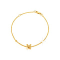 7mm Brazalete de Dama Oro 14k Inicial Pavé con Diamantes Naturales