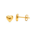 Aretes de Dama Oro 10k Corazón Liso Abombado