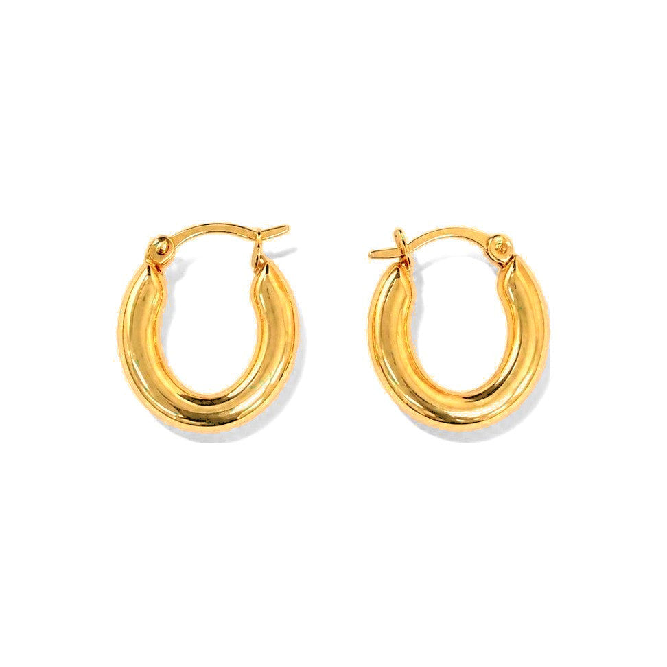 Aretes de Dama Oro 10k Argolla Ovalada Pequena