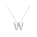 7mm Collar Oro Blanco 14k Inicial Pavé con Diamantes Naturales