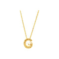 7mm Collar Oro 14k Inicial Pavé con Diamantes Naturales