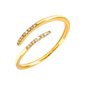 Anillo de Dama Oro 14k Bypass Pavé con Diamantes Naturales