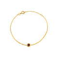 5mm Brazalete de Dama Oro 14k Redondos con Granate