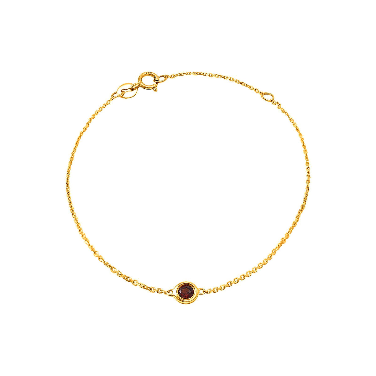 5mm Brazalete de Dama Oro 14k Redondos con Granate