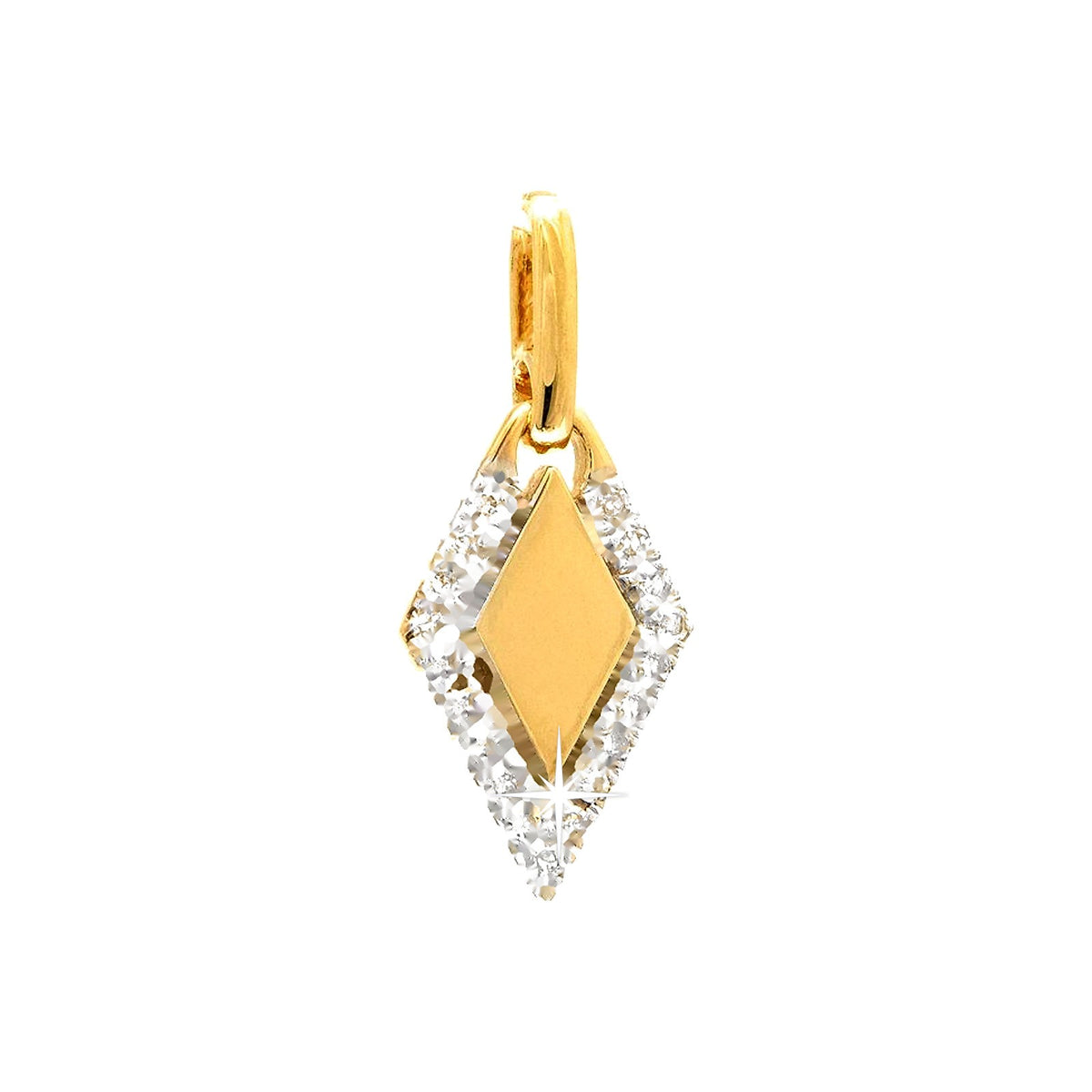 7x17mm Dije Oro 14k Pavé con Diamantes Naturales