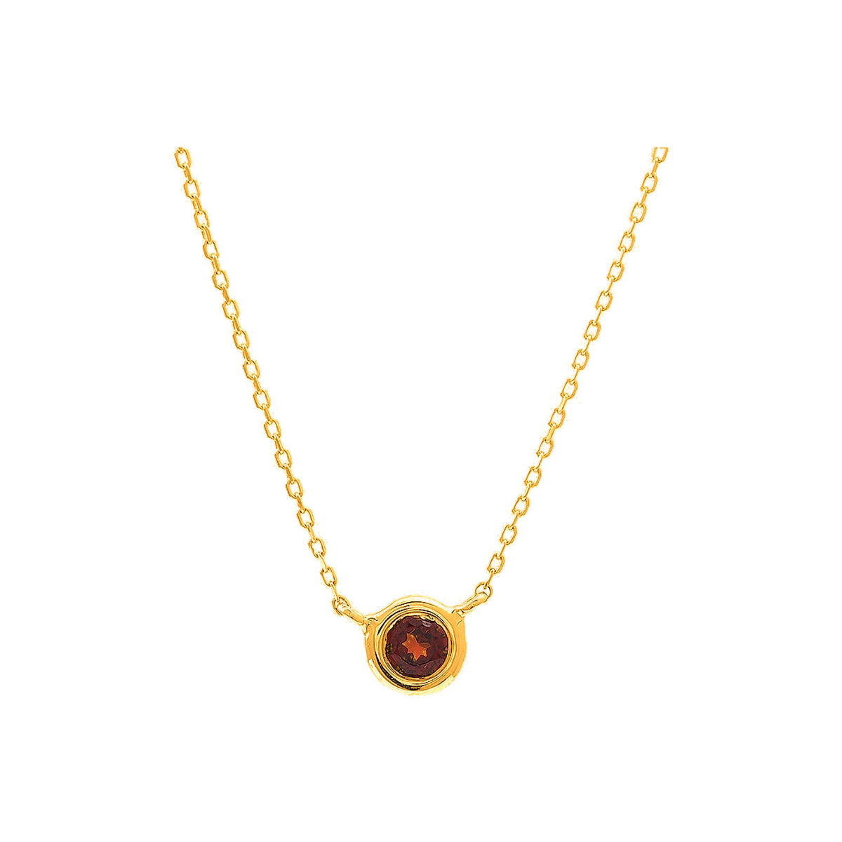 5mm Collar Oro 14k Redondos con Granate