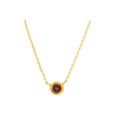 5mm Collar Oro 14k Redondos con Granate