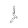 12mm Dije Oro Blanco 14k Inicial Pavé con Diamantes Naturales