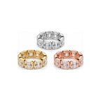 Anillo Eternity Moissanite Emerald Cut S925