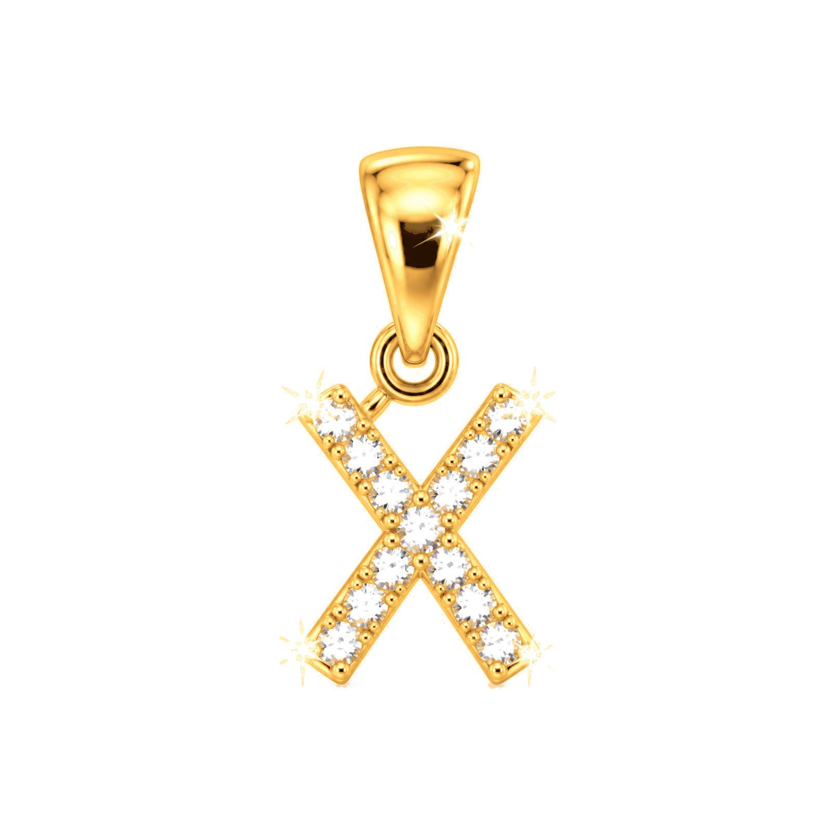 Dije Letra X Oro 10k con Diamantes Naturales