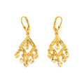 Aretes de Dama Oro 14k Candelabro con Corazones
