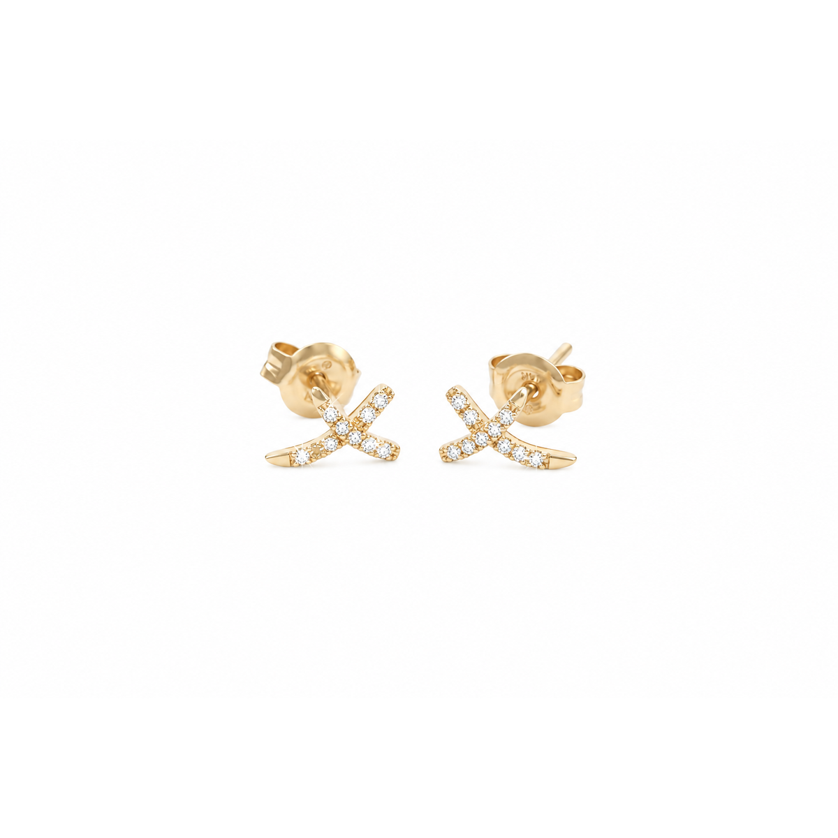 4x8mm Aretes de Dama Oro 14k X con Diamantes Naturales