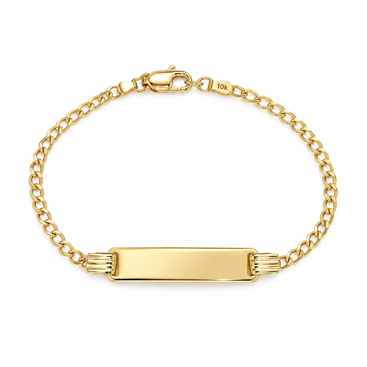 Brazalete de Bebé Oro 10k Eslabón Cubano con Placa