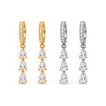 Aretes Colgantes Escalonados Moissanite S925