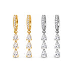 Aretes Colgantes Escalonados Moissanite S925