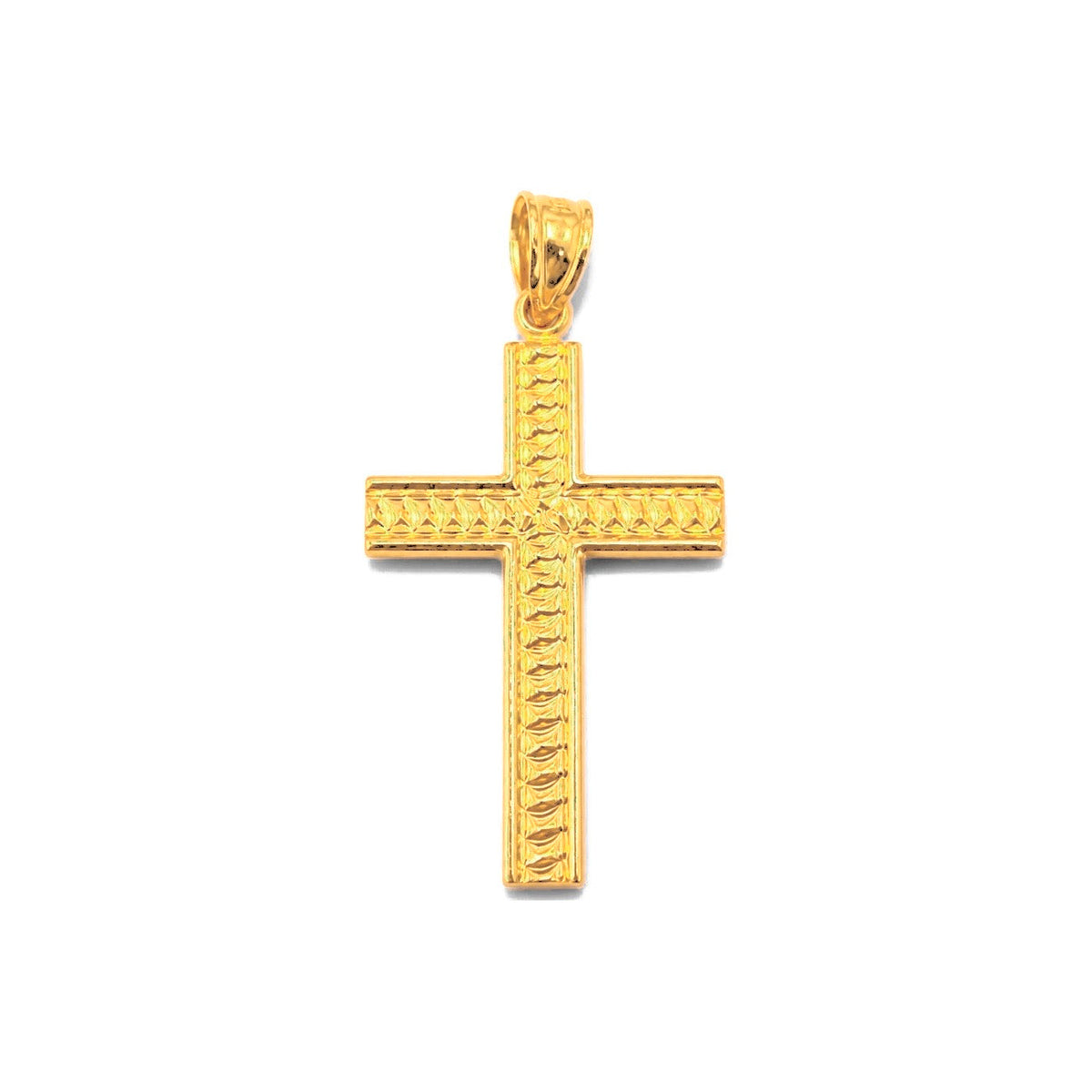 Dije Cruz Oro 10k Texturizada