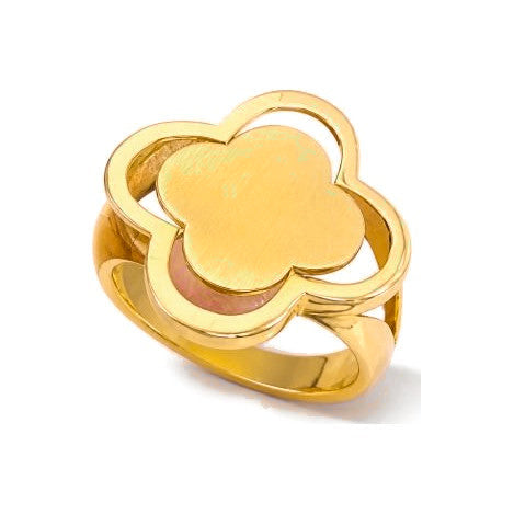 Anillo de Dama Oro 10k Flor Calada Pulida