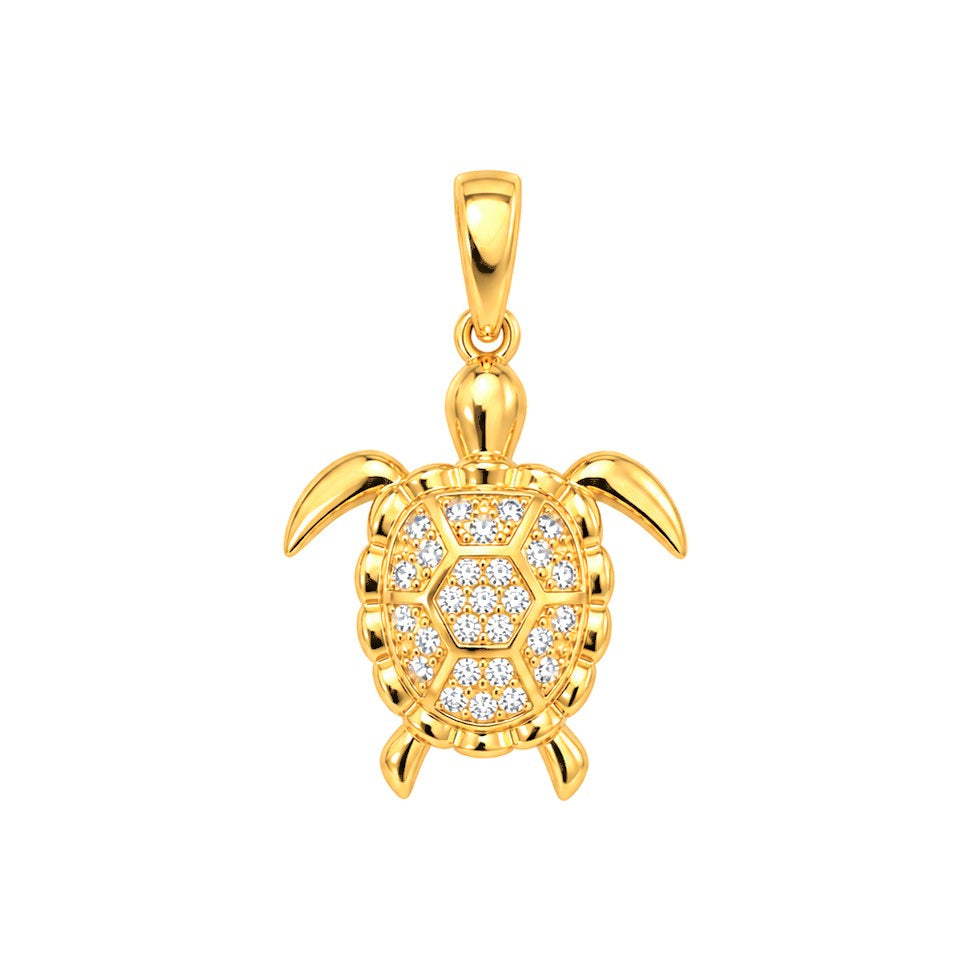 Dije Tortuga Oro 10k con Circonios