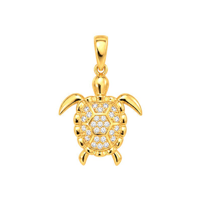 Dije Tortuga Oro 10k con Circonios
