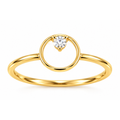 Anillo de Dama Oro 14k Círculo Abierto con Diamante Natural