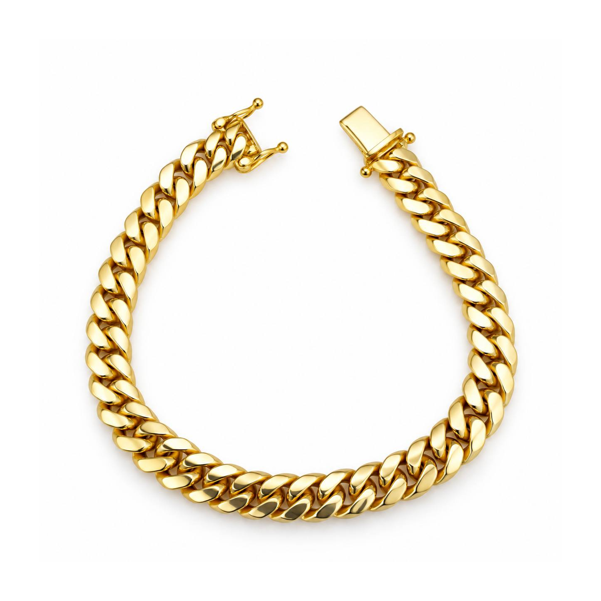 8mm Manilla Cubana Oro 10k