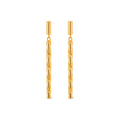Aretes de Dama Oro 14k Barra Larga Torcida Diamantada
