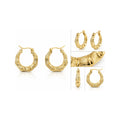Aretes de Dama Oro 10k Aro Bambú