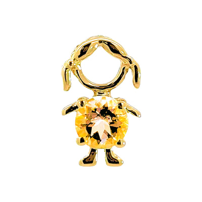 6x11mm Dije Oro 14k Niña con Citrino