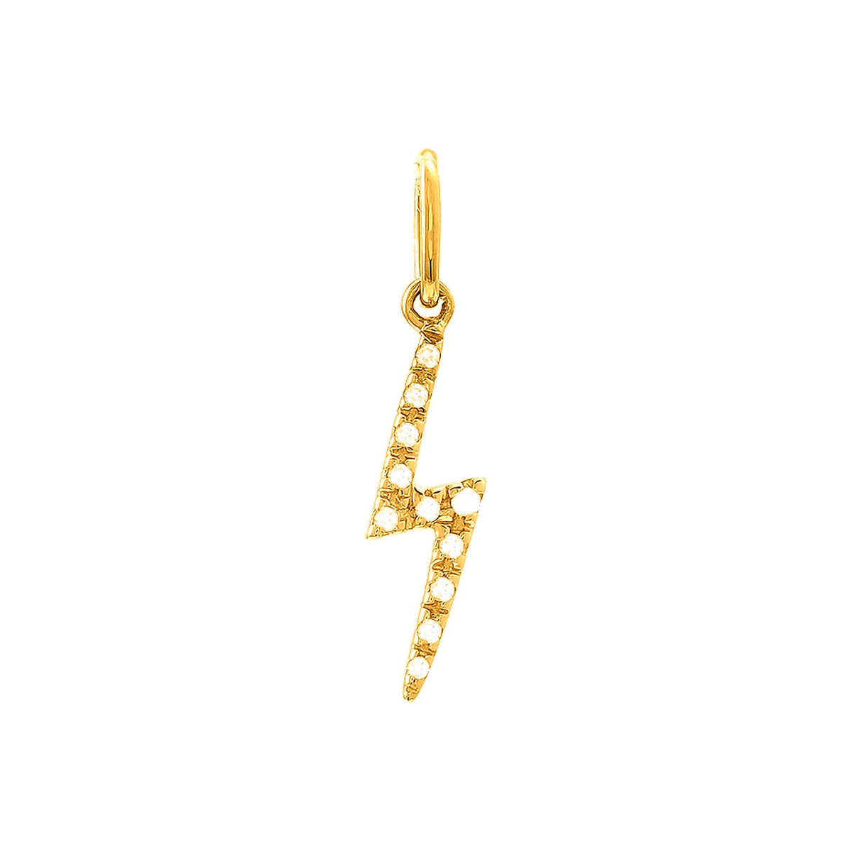 3x18mm Dije Oro 14k Pavé con Diamantes Naturales