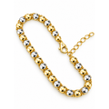 Brazalete de Dama Oro 14k Bicolor Bolitas