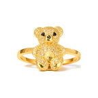 Anillo de Dama Oro 14k Osito con Circonios