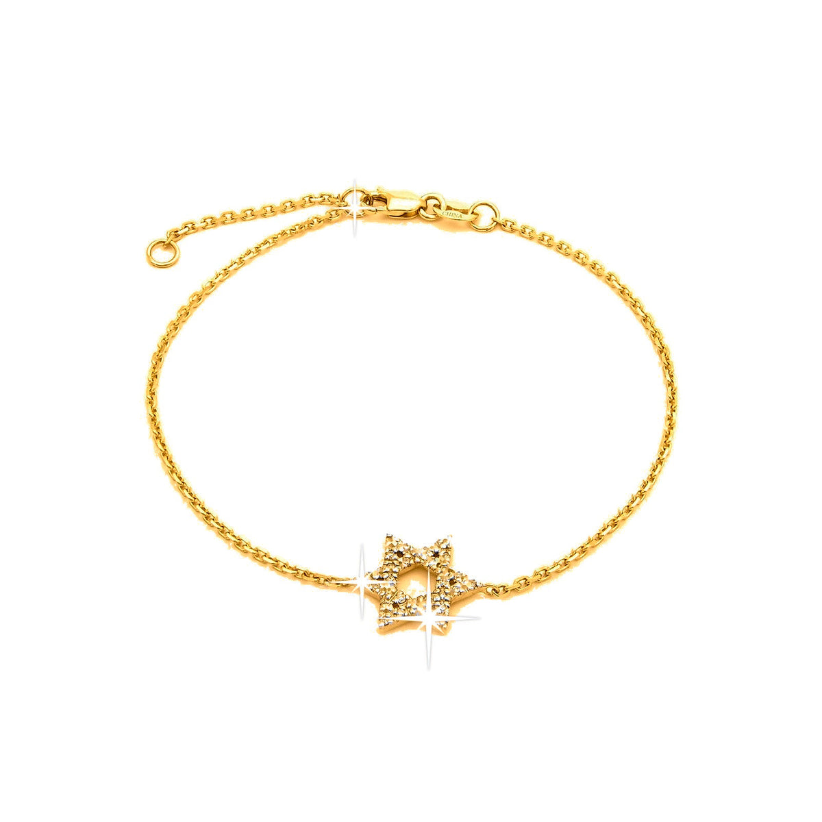 Brazalete de Dama Oro 14k Estrella con Diamantes Naturales