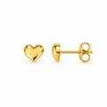 Aretes de Dama Oro 10k Corazón Liso Clásico