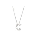 7mm Collar Oro Blanco 14k Inicial Pavé con Diamantes Naturales