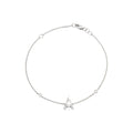 7mm Brazalete de Dama Oro Blanco 14k Inicial Pavé con Diamantes Naturales