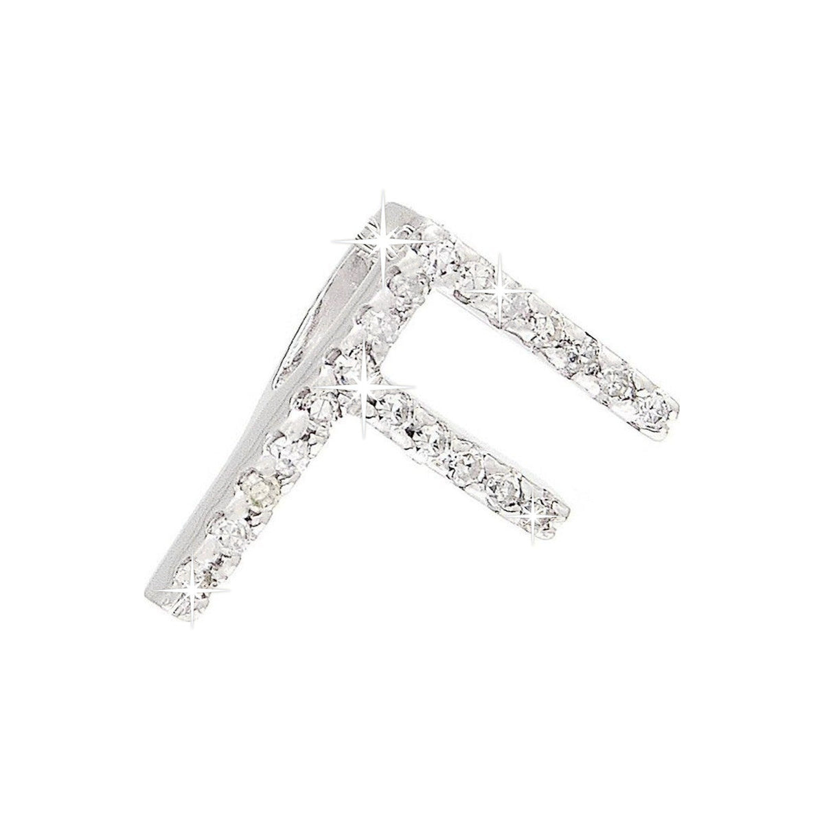 Dije Oro Blanco 14k Inicial con Diamantes Naturales