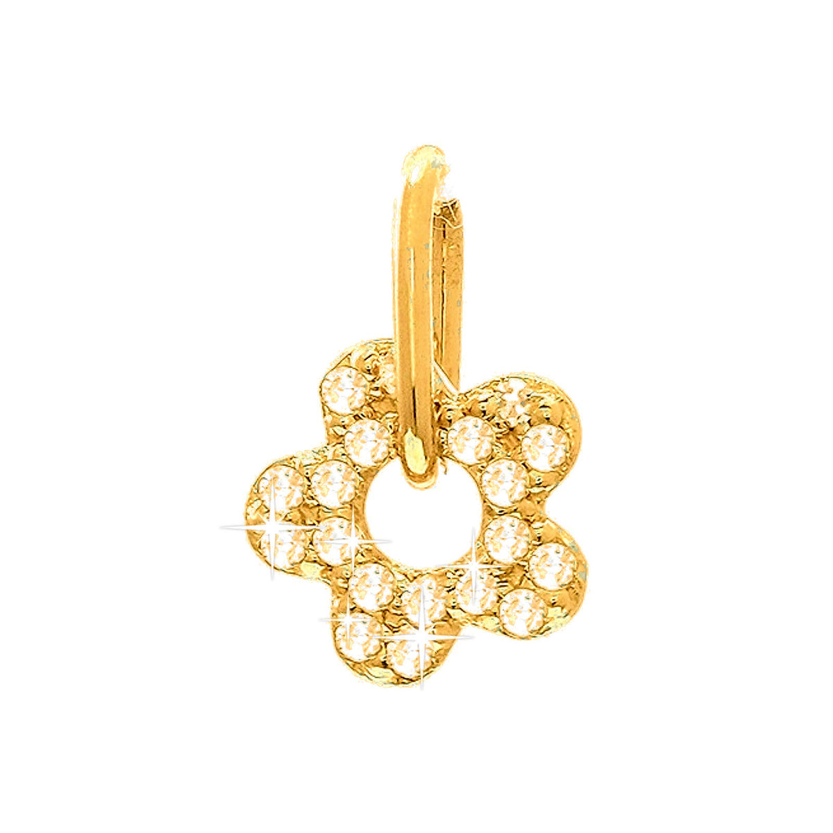 6mm Dije Oro 14k Pavé con Diamantes Naturales