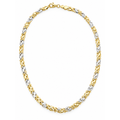 Cadena Oro 10k Bicolor Eslabones Entrelazados