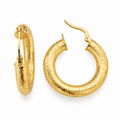 Aretes de Dama Oro 10k Argolla Gruesa Textura Martillada