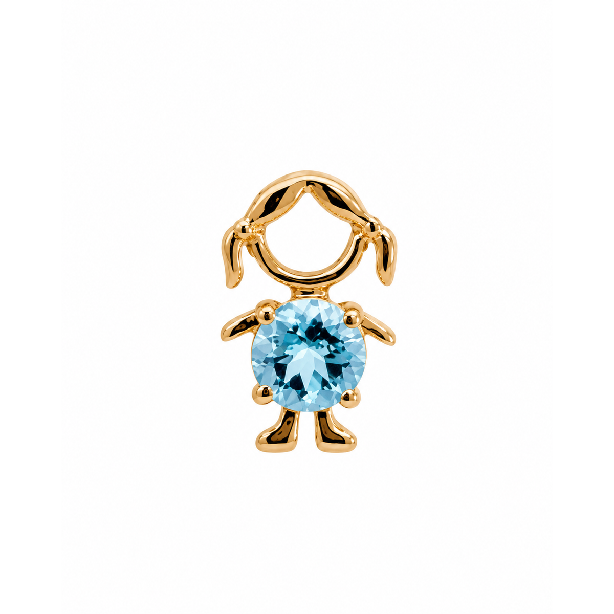 Dije Niña Oro 14k con Agua Marina