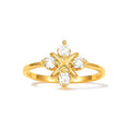 Anillo de Dama Oro 10k Flor de Circonios en X