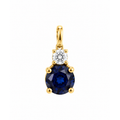 Dije Zafiro Redondo con Circonio Oro 14k