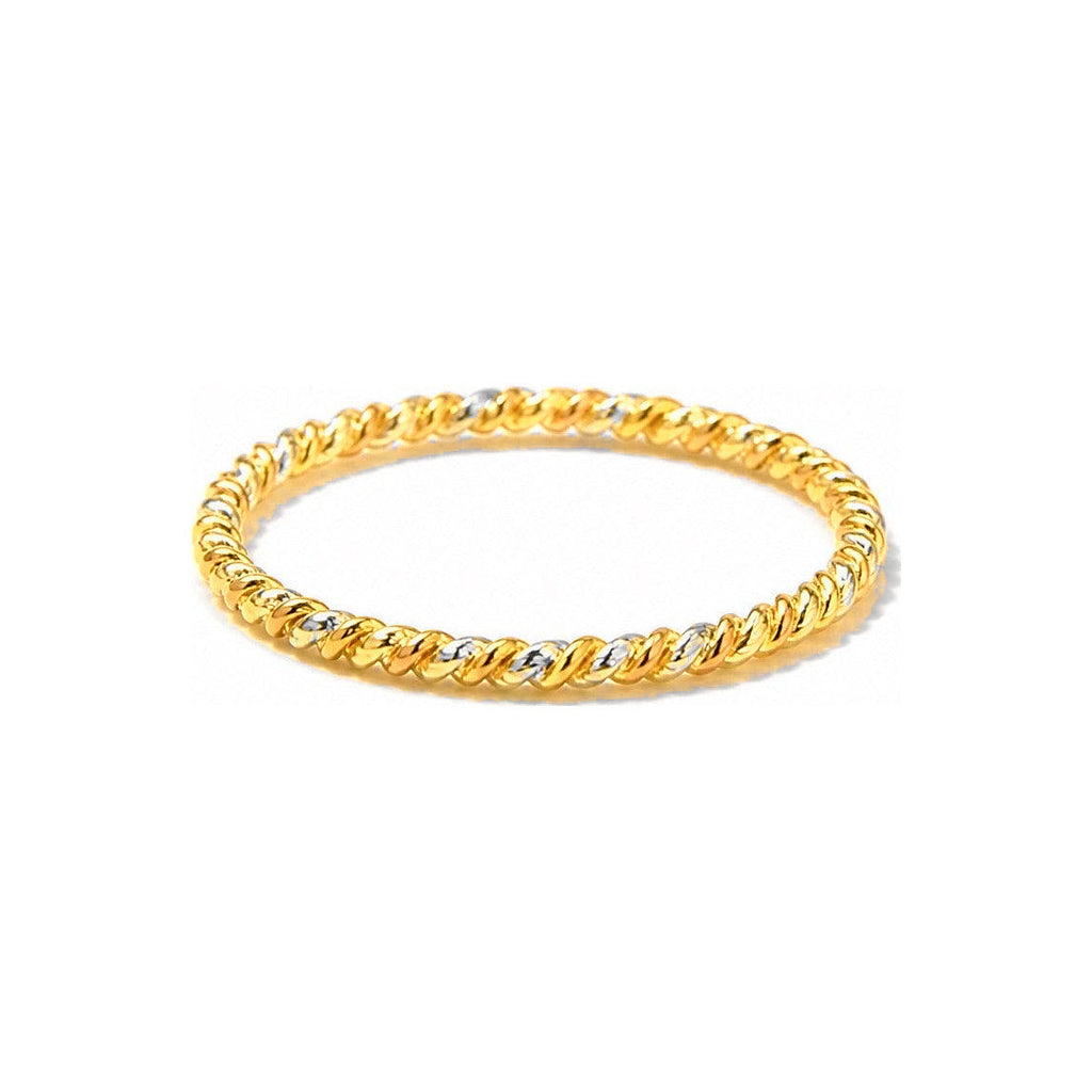 Anillo de Dama Oro 14k Tricolor Trenzado