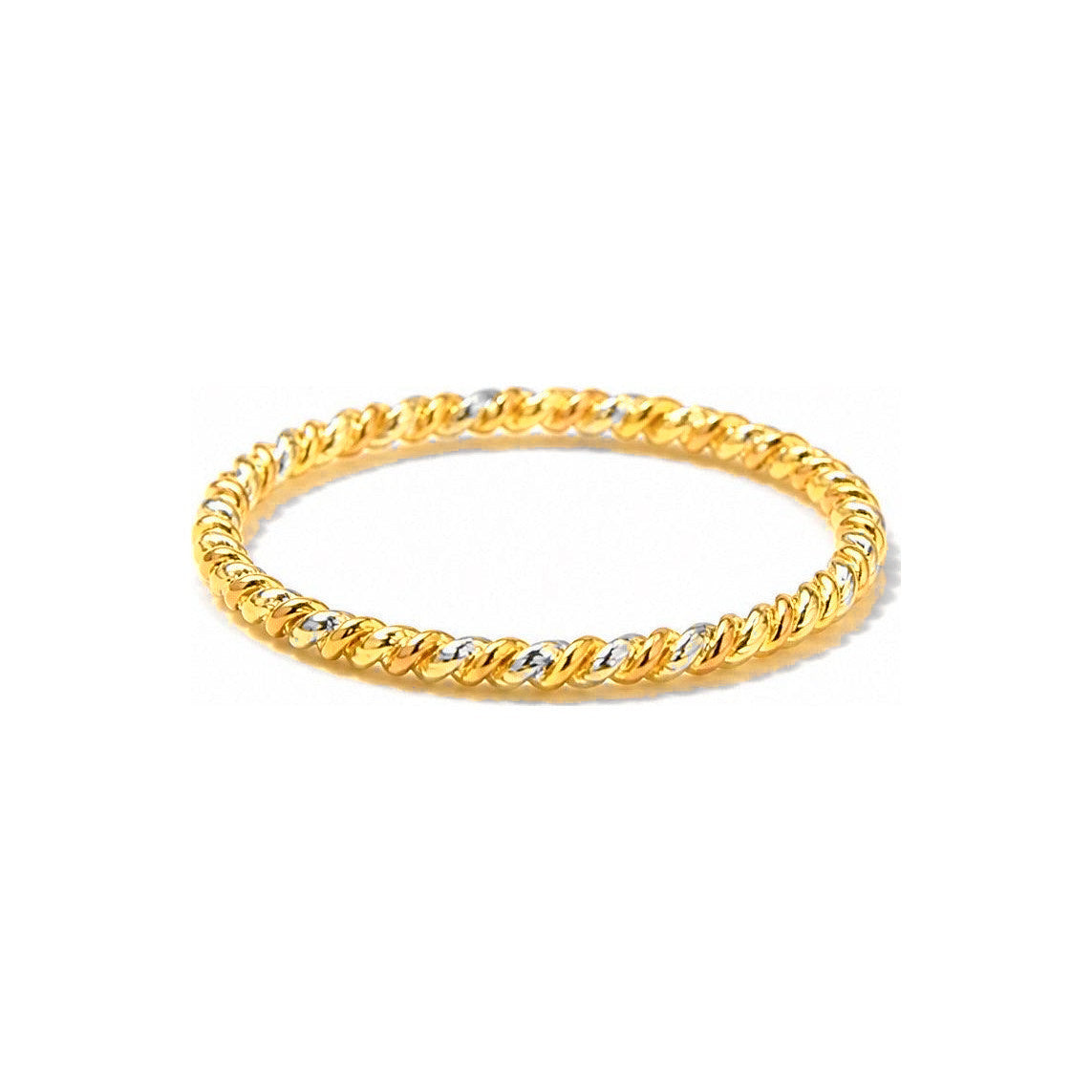 Anillo de Dama Oro 14k Tricolor Trenzado
