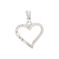 13x17.5mm Dije Oro Blanco 14k Corazón Pavé con Diamantes Naturales