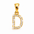 Dije Letra D Oro 10k con Diamantes Naturales
